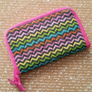 No Name Rainbow Colored Chevron Billfold W/ Zipper